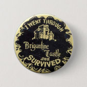 Retro überlebte ich Brigantine-Schloss-Button Button (Vorderseite)