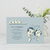 Retro Überraschung Geburtstagseinladungen Einladung (Stehend Vorderseite)