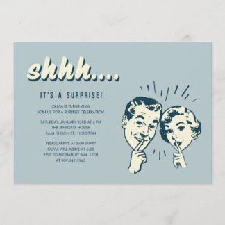 Retro Überraschung Geburtstagseinladungen Einladung