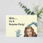 Retro Überraschung Party Fun Expression Vintag Sty Einladung (Stehend Vorderseite)