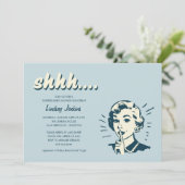 Retro Überraschungs-Babyparty-Einladungen Einladung (Stehend Vorderseite)