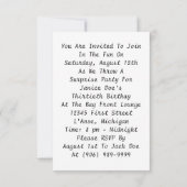 Retro Überraschungs-Party Einladungs-Spaß-Ausdruck Einladung (Rückseite)