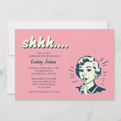 Retro Überraschungsdusche oder Party Einladungen (Vorderseite)