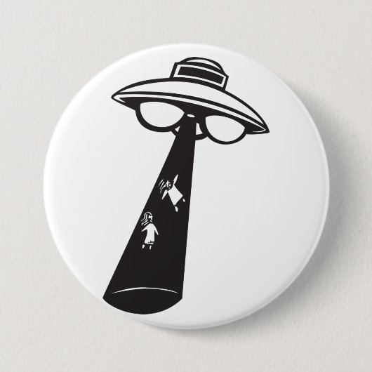 Retro UFO Abduction Graphic Alien SciFi Button (Vorderseite)