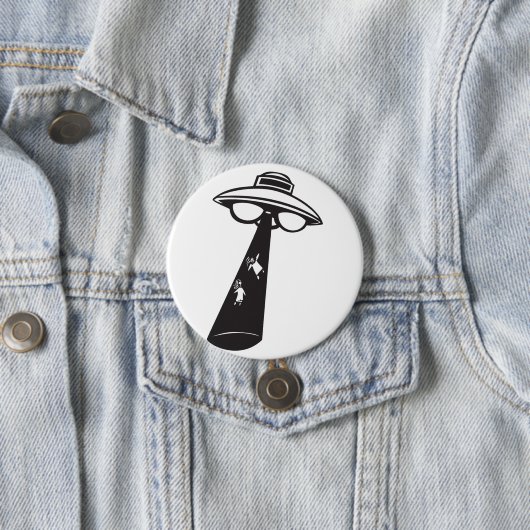 Retro UFO Abduction Graphic Alien SciFi Button (Beispiel)