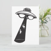 Retro UFO Abduction Graphic Alien SciFi Einladung (Stehend Vorderseite)