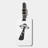 Retro UFO Abduction Graphic Alien SciFi Gepäckanhänger (Vorderseite vertikal)