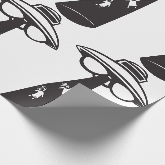 Retro UFO Abduction Graphic Alien SciFi Geschenkpapier