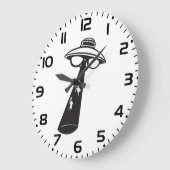 Retro UFO Abduction Graphic Alien SciFi Große Wanduhr (Winkel)