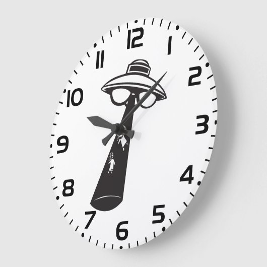 Retro UFO Abduction Graphic Alien SciFi Große Wanduhr (Winkel)