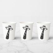 Retro UFO Abduction Graphic Alien SciFi Pappbecher