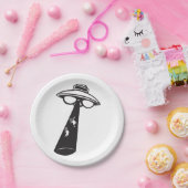 Retro UFO Abduction Graphic Alien SciFi Pappteller (Party)