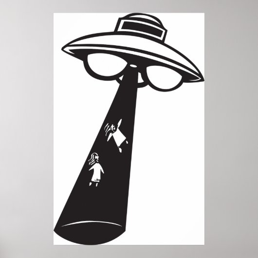Retro UFO Abduction Graphic Alien SciFi Poster (Vorne)