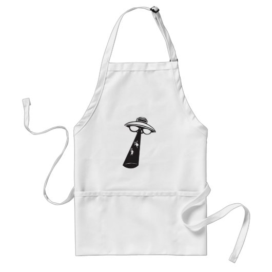 Retro UFO Abduction Graphic Alien SciFi Schürze (Vorne)