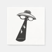 Retro UFO Abduction Graphic Alien SciFi Serviette (Vorderseite)