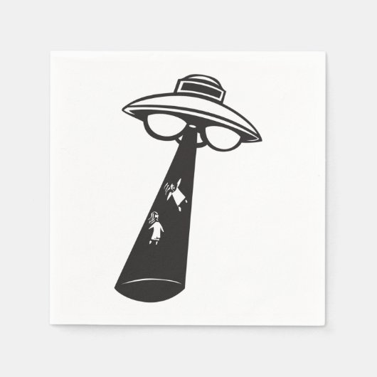 Retro UFO Abduction Graphic Alien SciFi Serviette (Vorderseite)