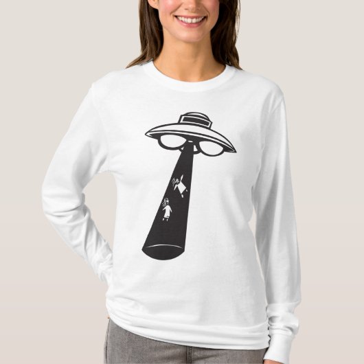 Retro UFO Abduction Graphic Alien SciFi T-Shirt (Vorderseite)