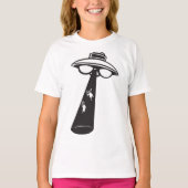Retro UFO Abduction Graphic Alien SciFi T-Shirt (Vorderseite)