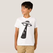 Retro UFO Abduction Graphic Alien SciFi T-Shirt (Vorne ganz)