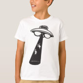Retro UFO Abduction Graphic Alien SciFi T-Shirt (Vorderseite)