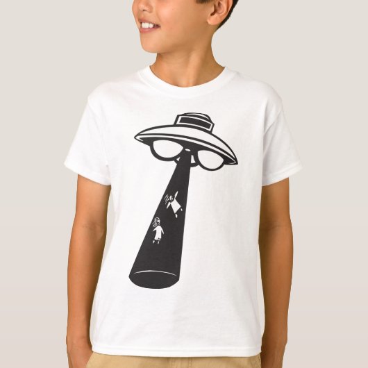 Retro UFO Abduction Graphic Alien SciFi T-Shirt (Vorderseite)