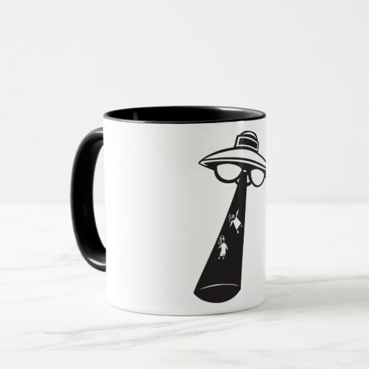Retro UFO Abduction Graphic Alien SciFi Tasse (Vorderseite Links)