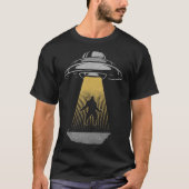 Retro UFO Alien Abduction Bigfoot Raumschiff T-Shirt (Vorderseite)
