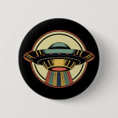 Retro UFO Alien Button (Vorderseite)