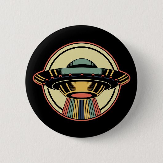 Retro UFO Alien Button (Vorderseite)
