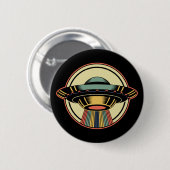 Retro UFO Alien Button (Vorne & Hinten)