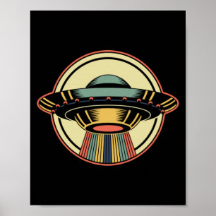 Retro UFO Alien Poster