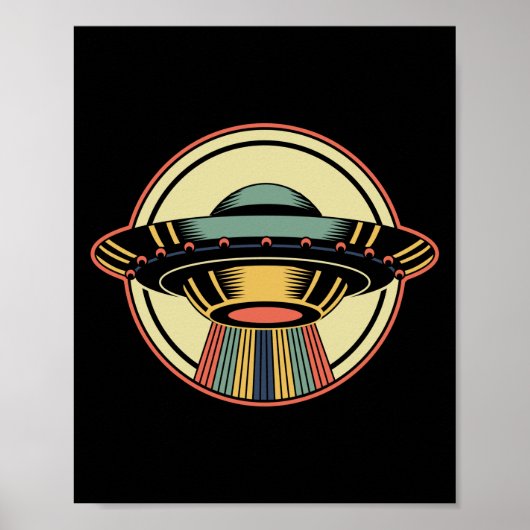 Retro UFO Alien Poster (Vorne)