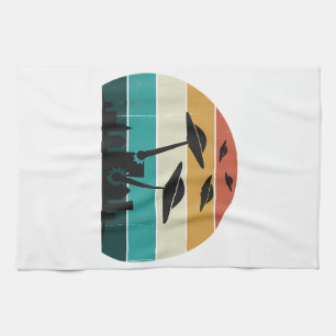 Retro UFO Attack Sunset - Cooler Vintager Flying S Geschirrtuch