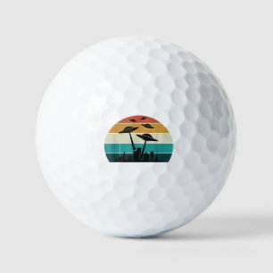 Retro UFO Attack Sunset - Cooler Vintager Flying S Golfball