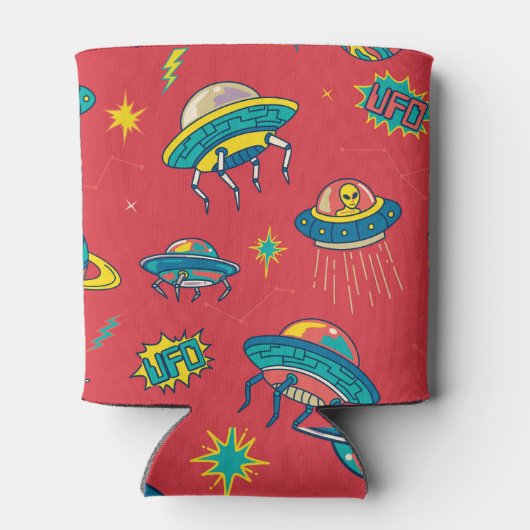 Retro UFO Space Invaders Dosenkühler (Rückseite)