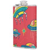 Retro UFO Space Invaders Flachmann (Links)