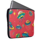 Retro UFO Space Invaders Laptopschutzhülle (Vorne Rechts)