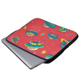 Retro UFO Space Invaders Laptopschutzhülle (Vorne Knopf)