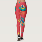 Retro UFO Space Invaders Leggings (Rückseite)