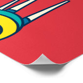 Retro UFO Space Invaders Poster (Ecke)