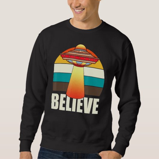 Retro Ufo Space Unidentifiziertes fliegendes Objek Sweatshirt (Vorderseite)