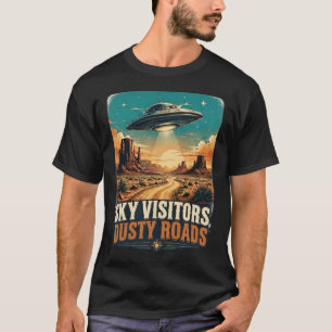 Retro UFO Western Wüstenlandschaft Vintage T-Shirt
