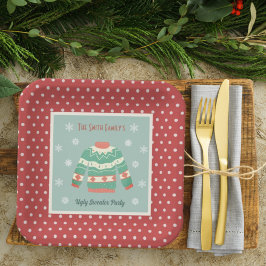 Retro Ugge Christmas Sweater Party Holiday Pappteller