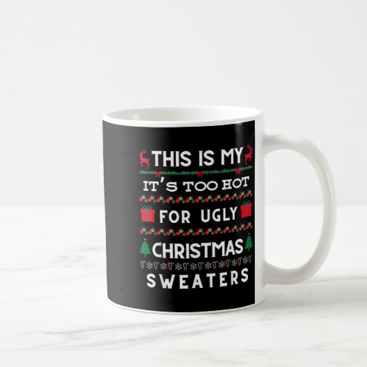 Retro Ugly Christmas Sweater Candy Cane Tree Vibes Kaffeetasse (Rechts)
