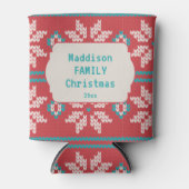 Retro Ugly Christmas Sweater Nordic Red Blue Dosenkühler (Vorderseite)