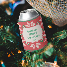 Retro Ugly Christmas Sweater Nordic Red Green Dosenkühler