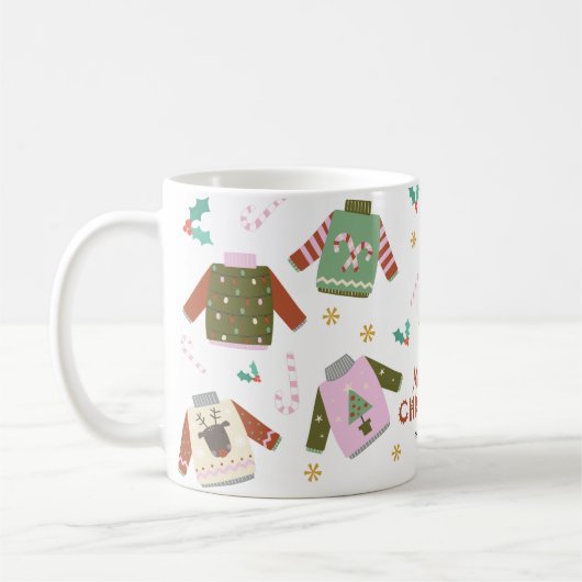 Retro Ugly Sweater Christmas Kaffeetasse (Links)