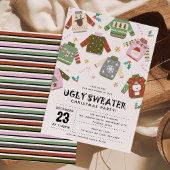 Retro Ugly Sweater Christmas Party Einladung