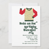 Retro Ugly Sweater Christmas Party Einladung (Vorderseite)