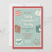 Retro Ugly Sweater Party Urlaub Einladung (Vorderseite)